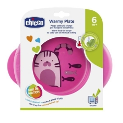 Chicco Talerz podgrzewany 2w1 różowy 6m+