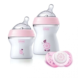Chicco Zestaw do karmienia dla niemowląt 0m+ Natural Feeling różowy