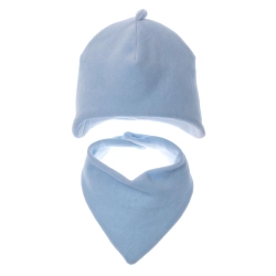 MirMar czapka bawełniana z chustką PTYŚ Niebieski czapeczka z chusteczką obwód 34 cm komplet dla wcześniaka