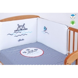Ochraniacz bawełniany do łóżeczka Gluck MARINE 700 GR zabezpieczenie szczebelków łózka dziecięcego