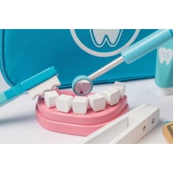 Jueco 80083 Drewniany zestaw MAŁEGO DENTYSTY z torbą