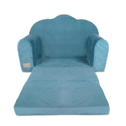 Sofka CHMURKA Velvet morski V111 Albero Mio wygodny fotelik dla dziecka wykonany z miękkiej i wytrzymałej pianki