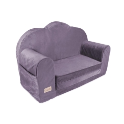 Sofka CHMURKA Velvet wrzosowy V112 Albero Mio wygodny fotelik dla dziecka wykonany z miękkiej i wytrzymałej pianki