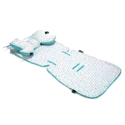 La Millou Stroller Pad Rainbow Stars Teal