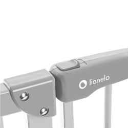 Barierka ochronna Lionelo LED Truus Slim Grey zabezpieczenie drzwi lub schodów - szara bramka zabezpieczająca schody