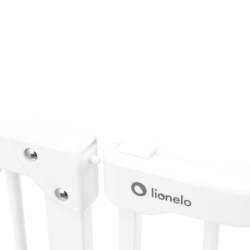 Barierka ochronna Lionelo LED Truus Slim White zabezpieczenie drzwi lub schodów - biała bramka zabezpieczająca schody