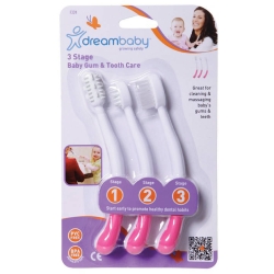 Dreambaby Szczoteczki do mycia zębów 3 sztuki zestaw różowy PCR324P