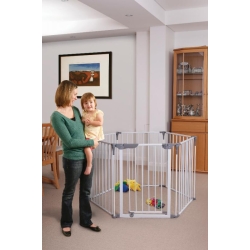 Bramka zabezpieczająca dziecko Dreambaby kojec bezpieczeństwa Royale Converta 3w1 (W:85-375cm x H:74cm) biała