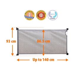 Bramka zabezpieczająca dziecko Dreambaby Roll Up (W: 140cm x H: 86,5cm) - szara PCR9781