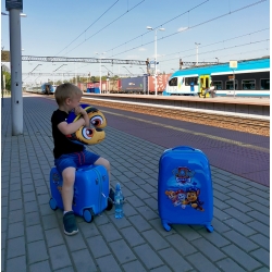 Jeżdżąca walizka podróżna Psi Patrol niebieska mała Nickelodeon Walizeczka na kółkach