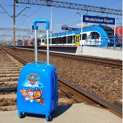 Jeżdżąca walizka podróżna Psi Patrol niebieska duża Nickelodeon Walizeczka na kółkach