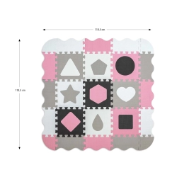 Puzzle piankowe Jolly 3x3 Shapes - Pink Grey mata piankowa Milly Mally