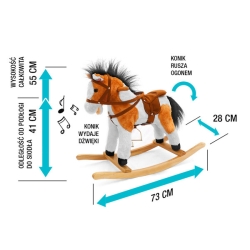 Konik na biegunach ŁATEK ciemny brąz koń bujany na płozach bujakach firmy Milly Mally