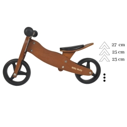 Milly Mally JAKE DARK NATURAL rowerek biegowy trójkołowy lub dwukołowy pojazd dla dziecka