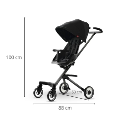 Qplay EASY Black wózek dziecięcy - lekki, dwustronny wózeczek spacerówka