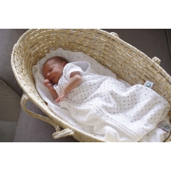 Organiczny śpiworek muślinowy Motherhood Szare Kropeczki 0-6 miesięcy TOG 0,5