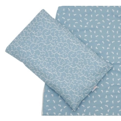 Motherhood poszewka na poduszkę niebieski CLASSIC  wzór listki rozmiar 40x40 cm