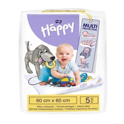 Podkłady higieniczne do przewijania Bella Baby Happy L 60x60 cm 5 sztuk