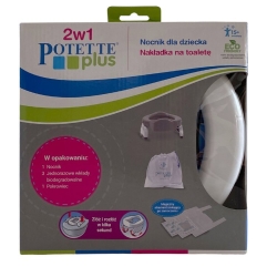 Potette Plus 2w1 nocnik turystyczny-nakładka na WC kolor niebiesko-biały