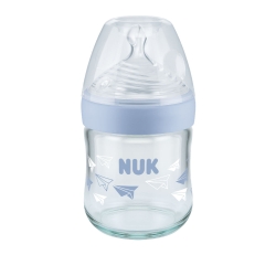 Butelka szklana NATURE SENSE 120 ml ze smoczkiem silikonowym NUK 747088 RÓŻ