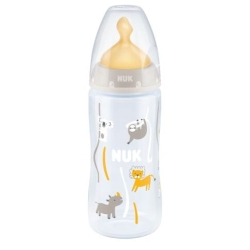 Butelka First Choice+ 300ml smoczek lateksowy 1M 0-6 miesięcy Nuk 741927 Safari