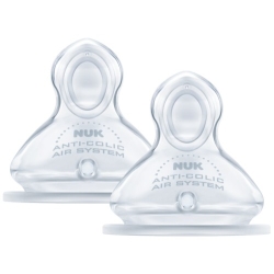 Smoczki do butelek First Choice Plus silikonowe - rozmiar M dla dziecka 0-6 miesięcy NUK 709245 dwupak