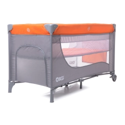 Plus Baby łóżeczko turystyczne DWUPOZIOMOWE łóżko podróżne składane 003 Orange/Grey