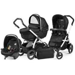 Peg Perego BOOK 51 XL Sportivo Modular GEO BLACK na stelażu WHITE BLACK zestaw 3w1