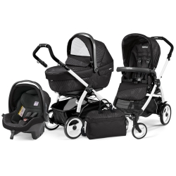 Peg Perego BOOK 51 XL Sportivo Modular GEO BLACK na stelażu WHITE BLACK zestaw 3w1