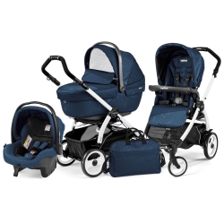 Peg Perego BOOK 51 XL Sportivo Modular GEO NAVY na stelażu WHITE BLACK zestaw 3w1