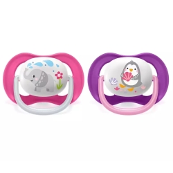 Avent Philips 2 Smoczki ULTRA AIR Girl SCF080/08 smoczek dla dziecka 0-6 m-cy