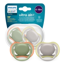 Avent Philips 2 Smoczki Soother Ultra AIR SCF085/20 Boy smoczek dla dziecka 6-18 m-cy