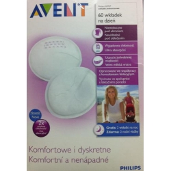 Avent Philips Jednorazowe wkładki laktacyjne 60 wkladek na dzień SCF254/60