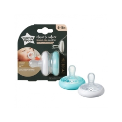 Tommee Tippee smoczek silikonowy uspokajający BREAST-LIKE dla dziecka 6-18 miesięcy dwupak smoczków