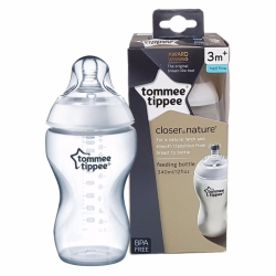 Tommee Tippee butelka 340ml 1 sztuka (bez bisfenolu) smoczek 3m+