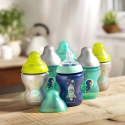 Tommee Tippee butelka 260ml dekorowana ECOMM Boy smoczek 0m+ o wolnym przepływie