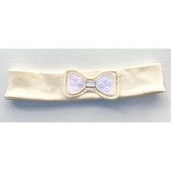 Opaska bawełniana na głowę Artem3 MUSZKA kremowa rozmiary M, L