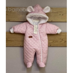 Barnaba kombinezonik ocieplany, pikowany LUNA Różowy rozmiary 62,  68, 74 , 80 cm