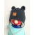 Czapka Barnaba zimowa ocieplana futerkiem BEAR CLUB granatowa czapeczka z uszkami dla dziecka na wzrost 56 cm komplet z chustką pod szyję