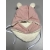 Czapka Barnaba zimowa ocieplana futerkiem BEAR CLUB różowa czapeczka z uszkami dla dziecka na wzrost 62 komplet z chustką pod szyję
