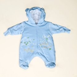 DANY Pajacyk ocieplany z kapturem niebieski rozmiar 56 cm