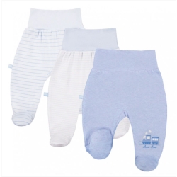 EEVI półśpiochy bezuciskowe 3-pak TINY Niebieskie zestaw 3 sztuk półśpiochów rozmiary 62, 68 cm