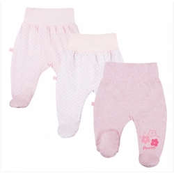EEVI półśpiochy bezuciskowe 3-pak TINY Różowe zestaw 3 sztuk półśpiochów rozmiary 50, 56, 62, 68 cm
