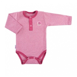 Eevi body polo z długim rękawem SNOW paski melanż bordowe rozmiary 74-86 cm