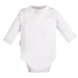 Eevi body rozpinane z długim rękawem WHITE BASIC białe rozmiary 50, 56,62 cm