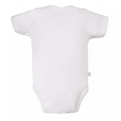 Eevi body rozpinane z krótkim rękawem WHITE BASIC białe rozmiary 50,56,62, 68 cm