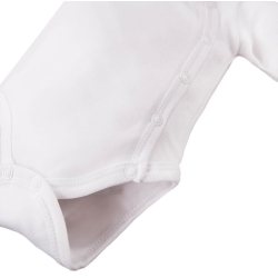 Eevi body rozpinane z długim rękawem WHITE BASIC białe rozmiary 50, 56 cm