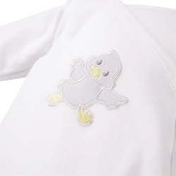 Eevi body zakładane kopertowo z długim rękawem NEWBORN białe rozmiary 46, 48 cm
