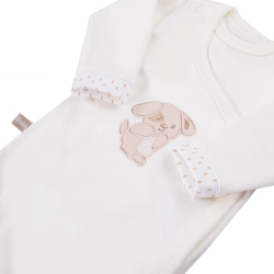 Eevi body zakładane kopertowo z długim rękawem NEWBORN ecru rozmiary 46, 48 cm