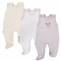 EEVI śpiochy 3-pak TINY Beżowy/Ecru zestaw 3 sztuk śpiochów rozmiary 50,56, 68 cm